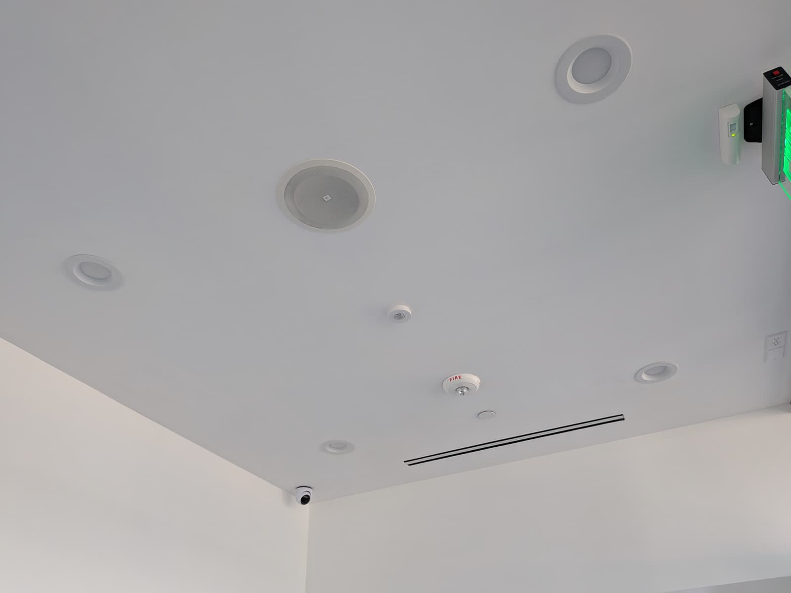 Hard-capped drywall ceiling that the access control wiring was routed through